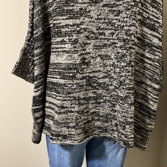 NSF Sweater Cowl CASHMERE Wool Oversized Ribbed Knit Sweater Black Gray Sz S - Picture 7 of 9